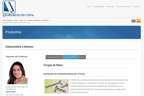Screenshot webdesign Quirurgicos Ltda.